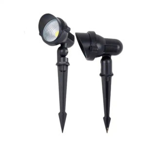 Black Aluminum Integrated LED Outdoor Spotlight with Adjustable Lamp Head